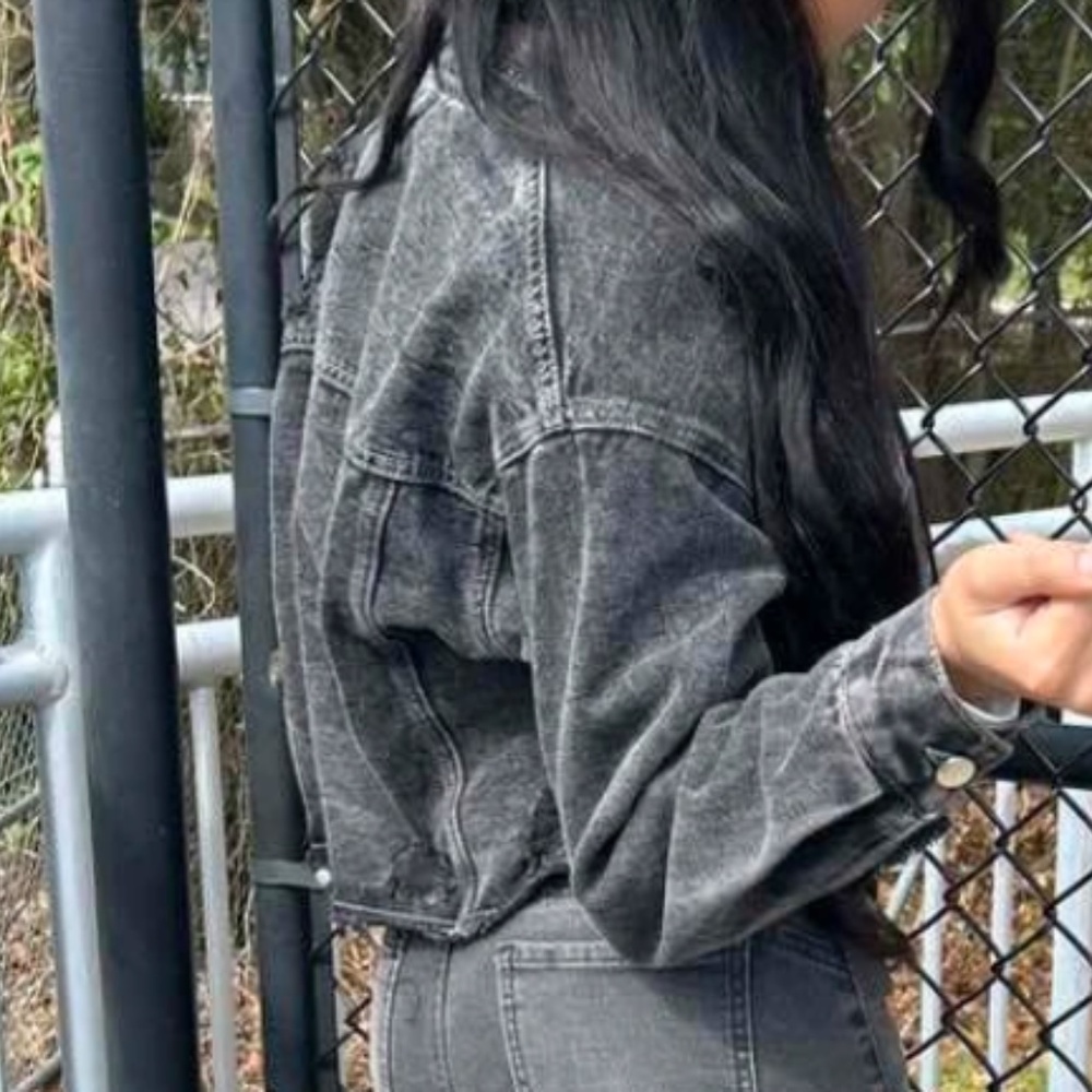 Vintage Wash Black Distressed Button denim washed jacket - Picture 3 of 13